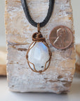 Men's Rainbow Moonstone in Antique Bronze - With Black Leather Cord Designs by Nature Gems