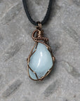 Men's Raw Aquamarine Antique Bronze Necklace Designs by Nature Gems