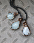 Men's Raw Aquamarine Antique Bronze Necklace Designs by Nature Gems
