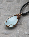 Men's Raw Aquamarine Antique Bronze Necklace Designs by Nature Gems
