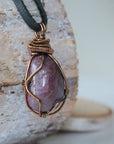 Men’s Ruby Pendant - in Antique Bronze - with Black Leather Cord Designs by Nature Gems