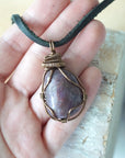 Men’s Ruby Pendant - in Antique Bronze - with Black Leather Cord Designs by Nature Gems