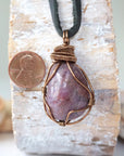 Men’s Ruby Pendant - in Antique Bronze - with Black Leather Cord Designs by Nature Gems