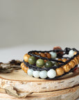 Mixed Crystal Wrap Bracelet with Olive Wood DesignsbyNatureGems