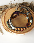Mixed Crystal Wrap Bracelet with Olive Wood DesignsbyNatureGems