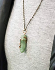 Natural Green Aventurine Crystal Pendant Necklace DesignsbyNatureGems