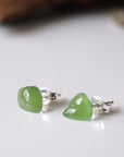 Nephrite Jade Stud Earrings Designs by Nature Gems