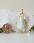 (NEW) Jade and Pearl Pendant - Gold Necklace Designs by Nature Gems