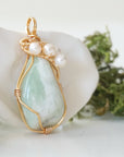 (NEW) Jade and Pearl Pendant - Gold Necklace Designs by Nature Gems