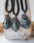 (NEW) Raw Emerald Necklace - Antiqued Silver Pendant Designs by Nature Gems