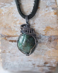 (NEW) Raw Emerald Necklace - Antiqued Silver Pendant Designs by Nature Gems