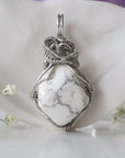 (NEW) White Howlite Pendant - Necklace Designs by Nature Gems