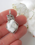 (NEW) White Howlite Pendant - Necklace Designs by Nature Gems