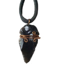 Obsidian Arrowhead Necklace - Antique Bronze DesignsbyNatureGems