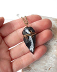 Obsidian Arrowhead Necklace - Antique Bronze DesignsbyNatureGems