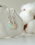 Opal Drop Earrings - Sterling Silver Designs by Nature Gems