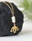Opal Gold Lotus Necklace Designs by Nature Gems