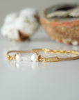 Pearl and Moonstone Bracelet - Gold Plated Designs by Nature Gems