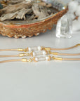 Pearl and Moonstone Bracelet - Gold Plated Designs by Nature Gems