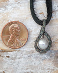 Pearl Charm Necklace - Antiqued Sterling Silver Designs by Nature Gems