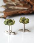 Peridot Cufflinks - Groomsmen Gifts DesignsbyNatureGems
