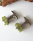 Peridot Cufflinks - Groomsmen Gifts DesignsbyNatureGems
