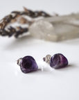 Purple Fluorite Stud Earrings Designs by Nature Gems