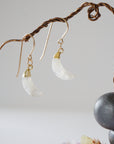 Rainbow Moonstone 14K Gold Moon Earring Designs by Nature Gems