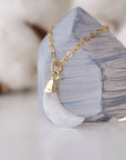 Rainbow Moonstone Necklace - 14K Gold Filled Crescent Moon Charm DesignsbyNatureGems
