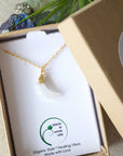 Rainbow Moonstone Necklace - 14K Gold Filled Crescent Moon Charm DesignsbyNatureGems