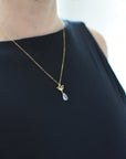 Rainbow Moonstone Necklace - 14K Gold-Filled Lotus Pendant DesignsbyNatureGems