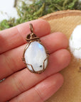 Rainbow Moonstone Necklace - Antique Bronze Designs by Nature Gems