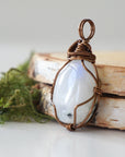 Rainbow Moonstone Necklace - Antique Bronze Designs by Nature Gems