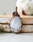 Rainbow Moonstone Necklace - Antique Bronze Designs by Nature Gems