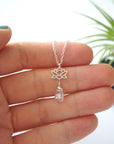 Rainbow Moonstone Necklace - Sterling Silver Lotus Pendant - June Birthstone Jewelry DesignsbyNatureGems