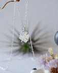 Rainbow Moonstone Sterling Silver Huggie Charm Necklace Designs by Nature Gems