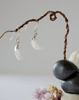Rainbow Moonstone Sterling Silver Moon Earring Designs by Nature Gems