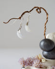 Rainbow Moonstone Sterling Silver Moon Earring Designs by Nature Gems