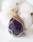 Raw Amethyst Healing Crystal Necklace DesignsbyNatureGems