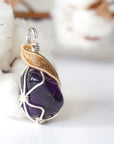 Raw Amethyst Healing Crystal Necklace DesignsbyNatureGems