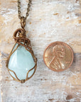 Raw Aquamarine Crystal Necklace - Antique Bronze DesignsbyNatureGems