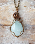 Raw Aquamarine Crystal Necklace - Antique Bronze DesignsbyNatureGems