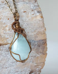 Raw Aquamarine Crystal Necklace - Antique Bronze DesignsbyNatureGems