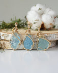 Raw Aquamarine Necklace - 14k Gold Filled Designs by Nature Gems
