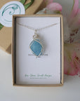 Raw Aquamarine Necklace in Sterling Silver DesignsbyNatureGems