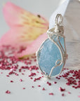 Raw Aquamarine Necklace in Sterling Silver DesignsbyNatureGems