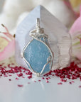 Raw Aquamarine Necklace in Sterling Silver DesignsbyNatureGems