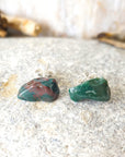 Raw Bloodstone Healing Crystal Earrings - March Birthstone DesignsbyNatureGems