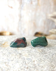 Raw Bloodstone Healing Crystal Earrings - March Birthstone DesignsbyNatureGems