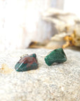 Raw Bloodstone Healing Crystal Earrings - March Birthstone DesignsbyNatureGems